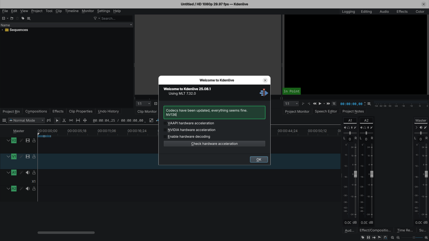 Mesa libraries, not NVIDIA, detected by Kdenlive